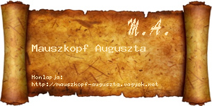Mauszkopf Auguszta névjegykártya